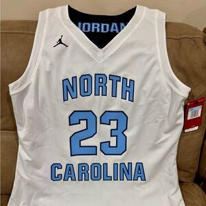 Jordan North Carolina Jersey and Shorts - White with Blue Accents